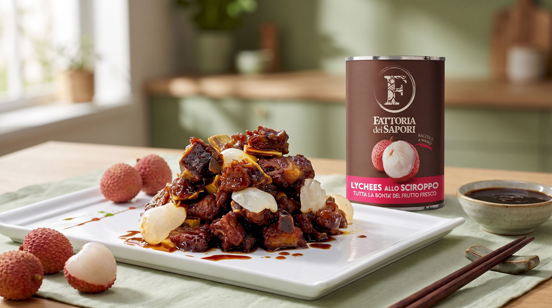 COSTINE DI MAIALE CON LYCHEES