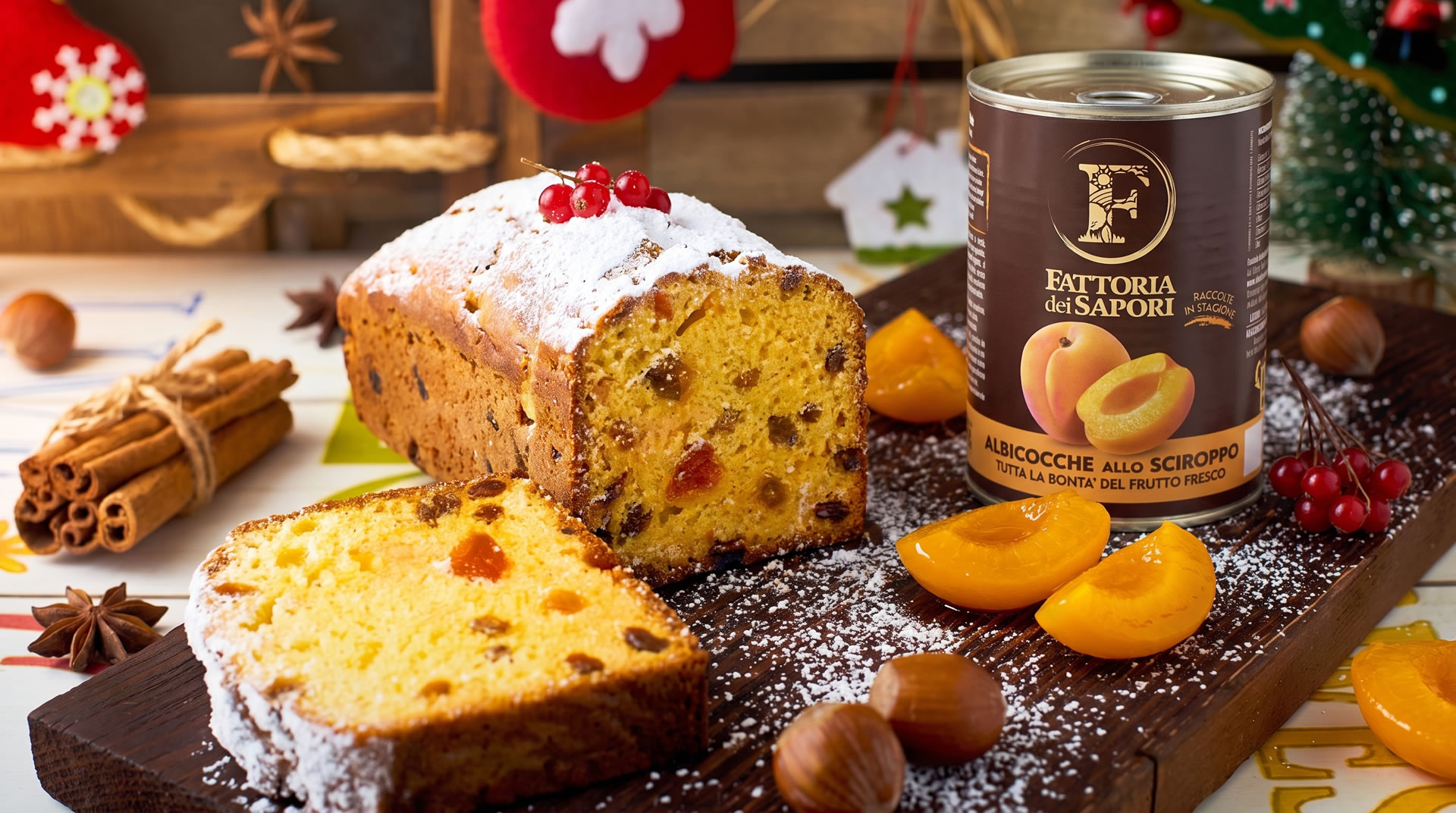 PLUMCAKE DI NATALE CON NOCCIOLE E ALBICOCCHE