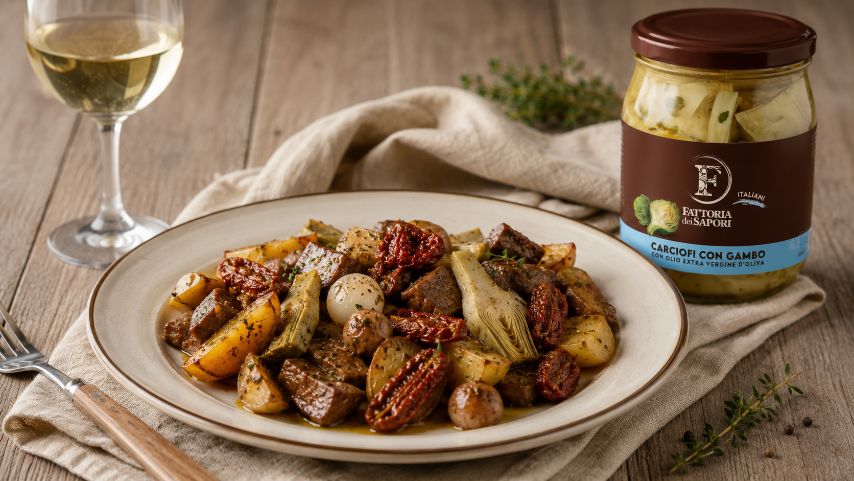 SPEZZATINO CON CARCIOFI E PATATE