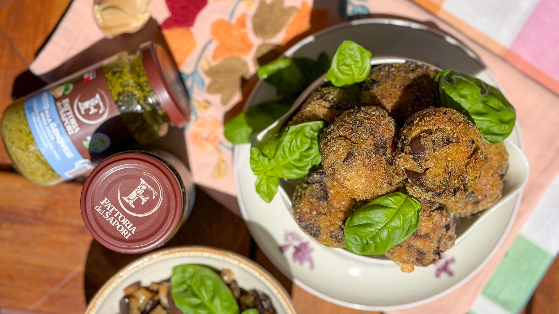 Polpette di melanzane con cuore di Pesto