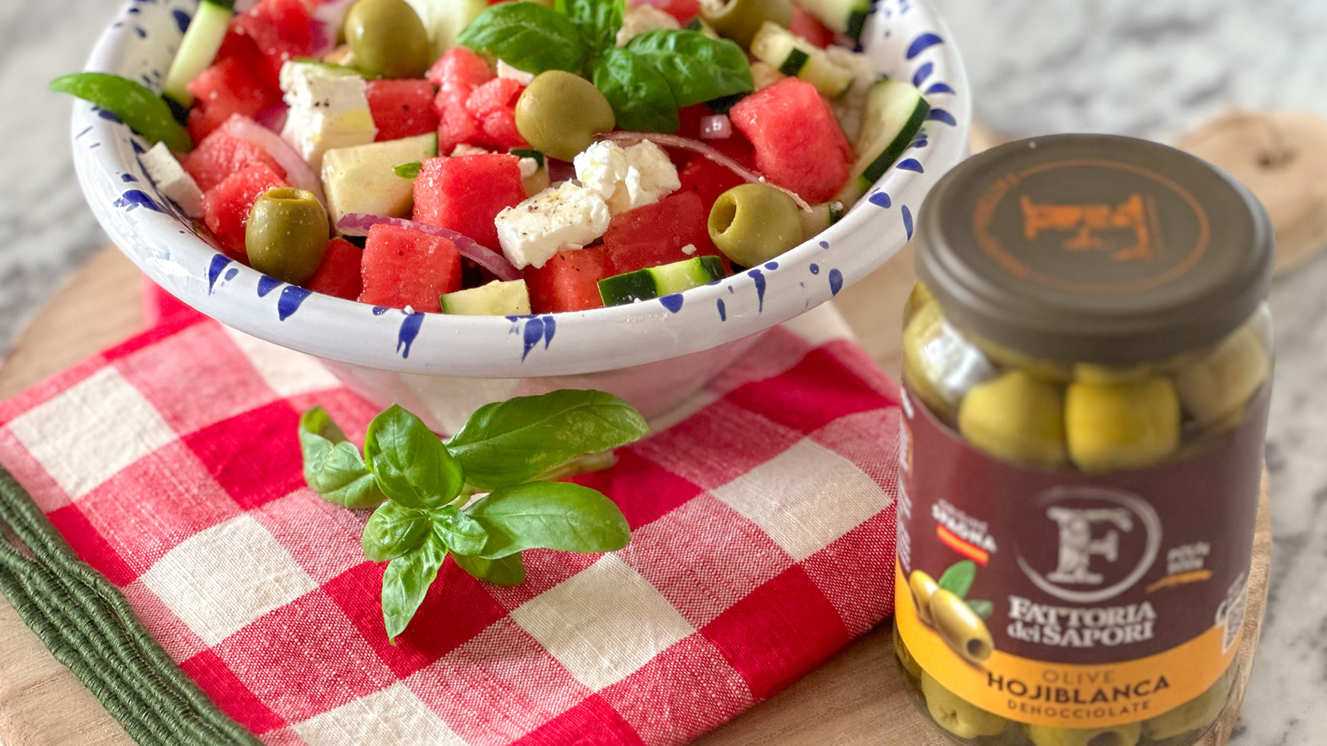 Insalata Cocomero e Olive Hojiblanca