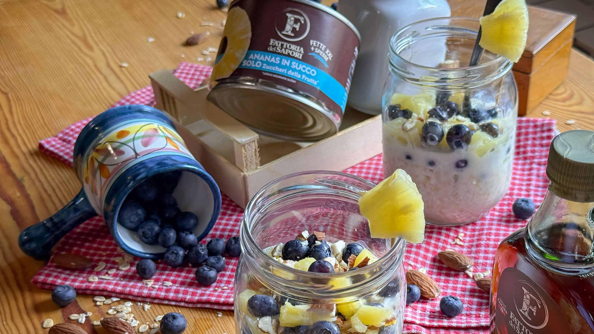 Overnight porridge con Ananas